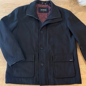 GUESS Men's Black Pea Coat